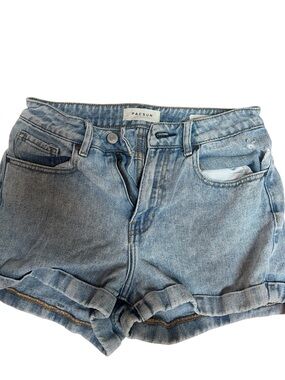 PacSun Faded Light Blue Rolled-Hem Jean Shorts